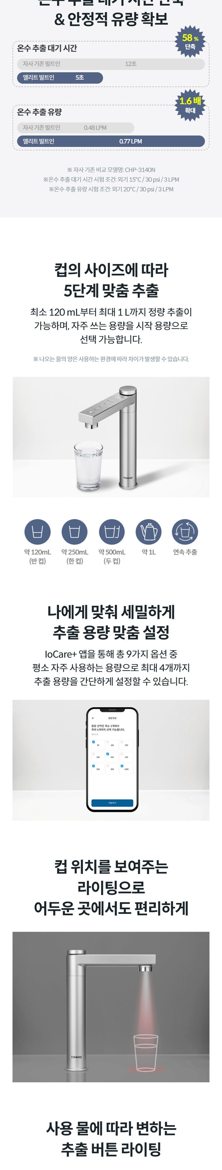 엘리트 빌트인 정수기 (냉온정) 상세 안내 3