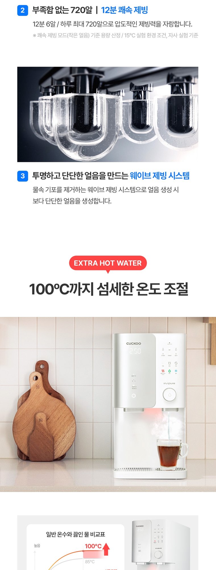 제로100S 끓인물 얼음정수기 (얼음냉온정) 상세 안내 4